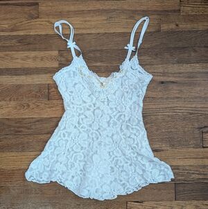 Vintage 60's Babydoll Camisole Lace Floral The Priscilla Collection Small Sequin